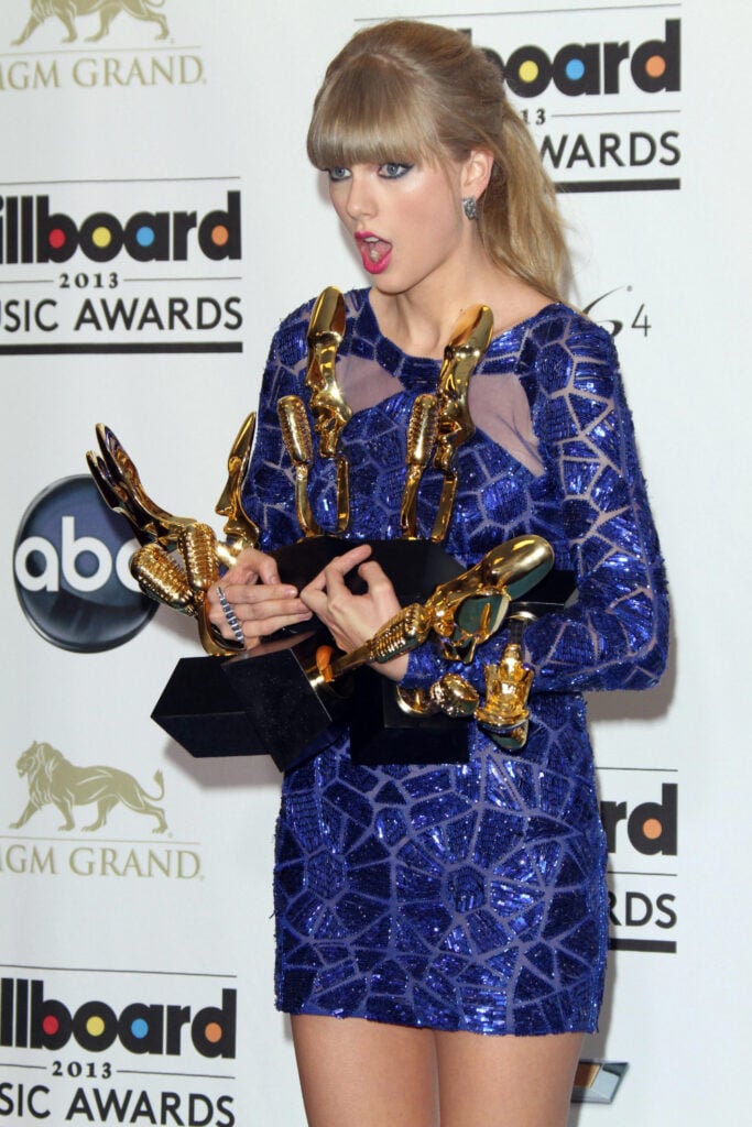 Taylor Swift en la sala de prensa de los Billboard Music Awards
