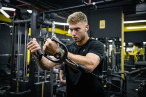 Photo Strength training with resistance bands