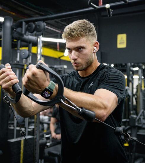 Photo Strength training with resistance bands